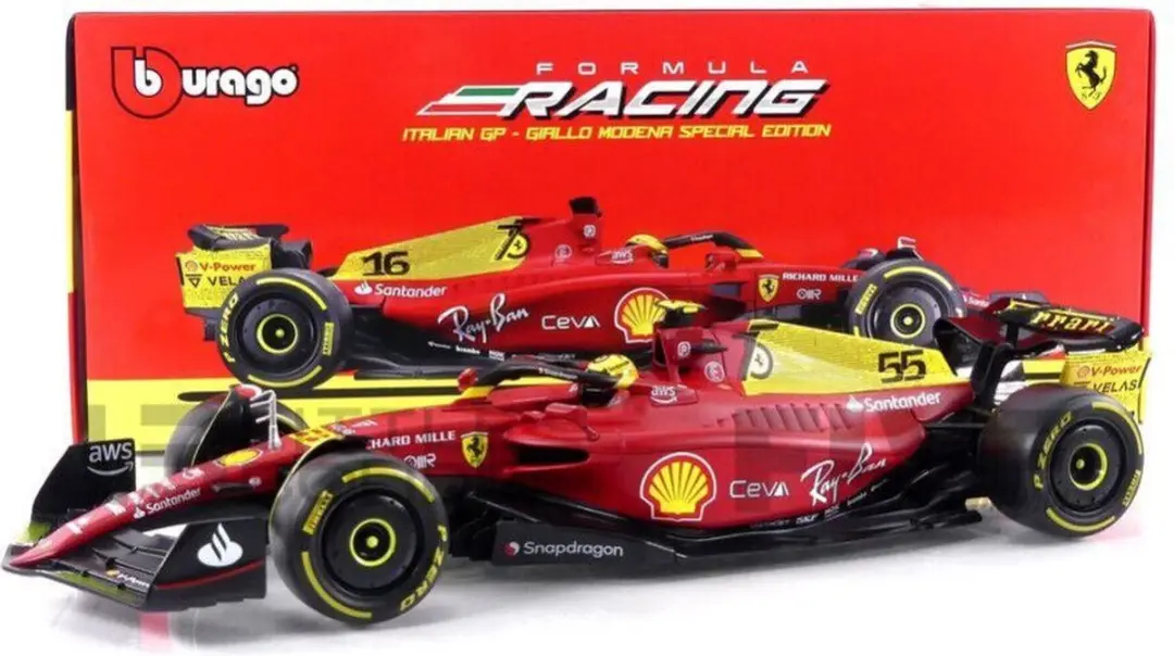 Bburago Ferrari F1-75 #55 Monza GP 2022 Carlos Sainz
