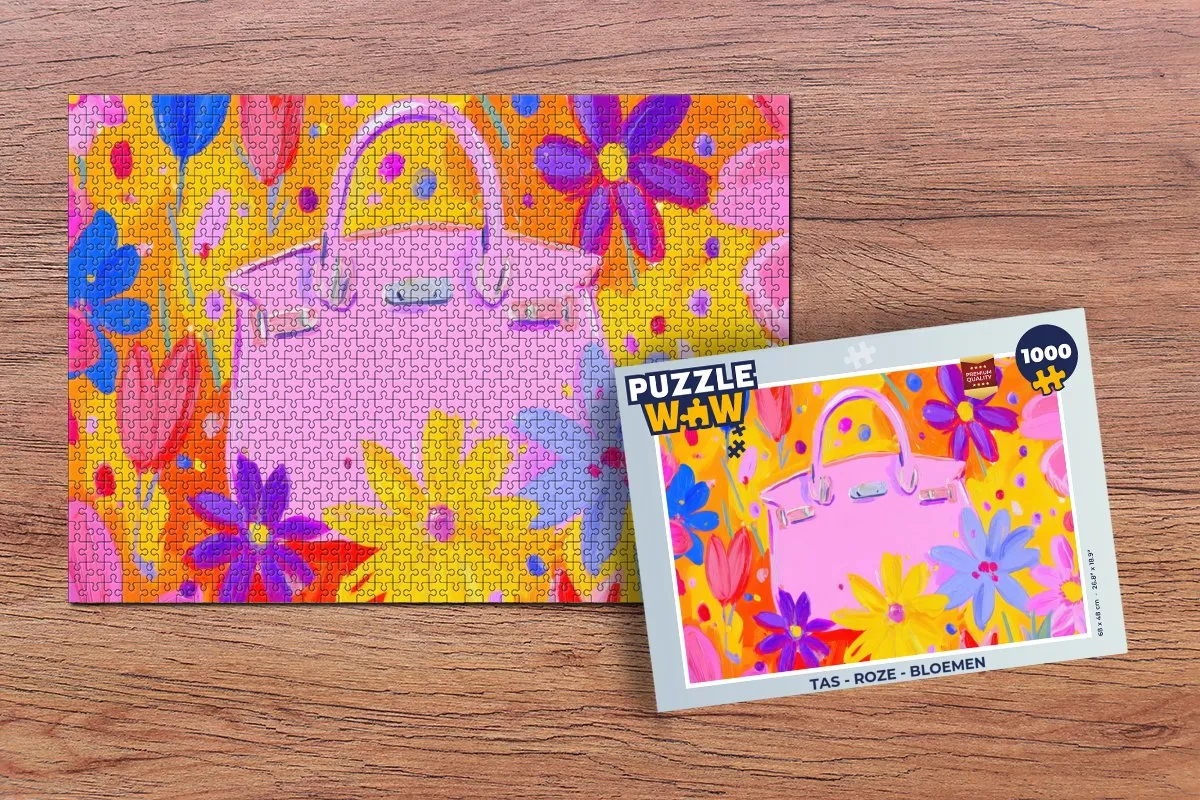 PuzzleWow Puzzel 1000 Stuks - Roze Bloementas