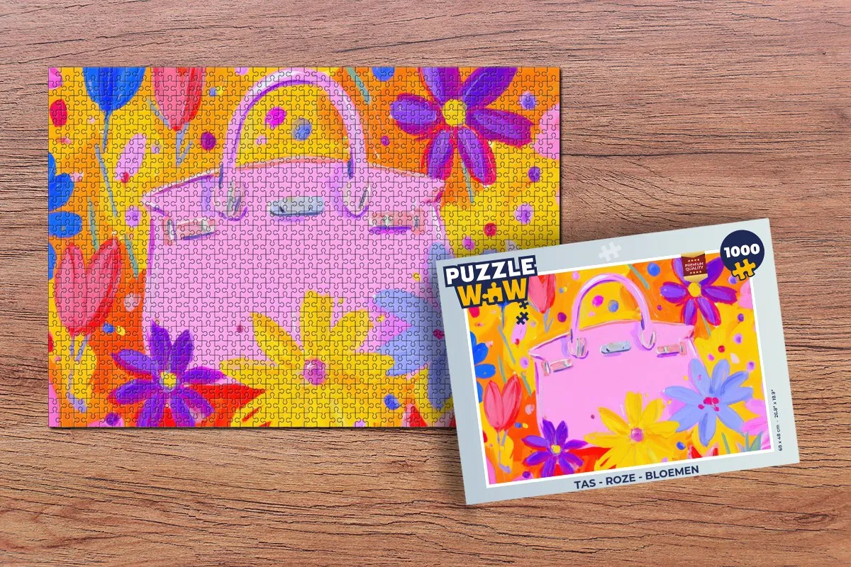 PuzzleWow Puzzel 1000 Stuks - Roze Bloementas