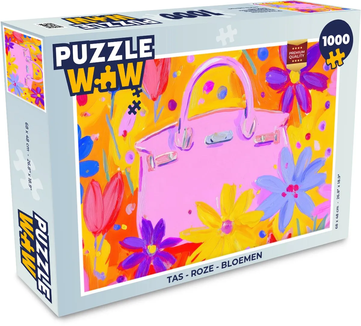 PuzzleWow Puzzel 1000 Stuks - Roze Bloementas