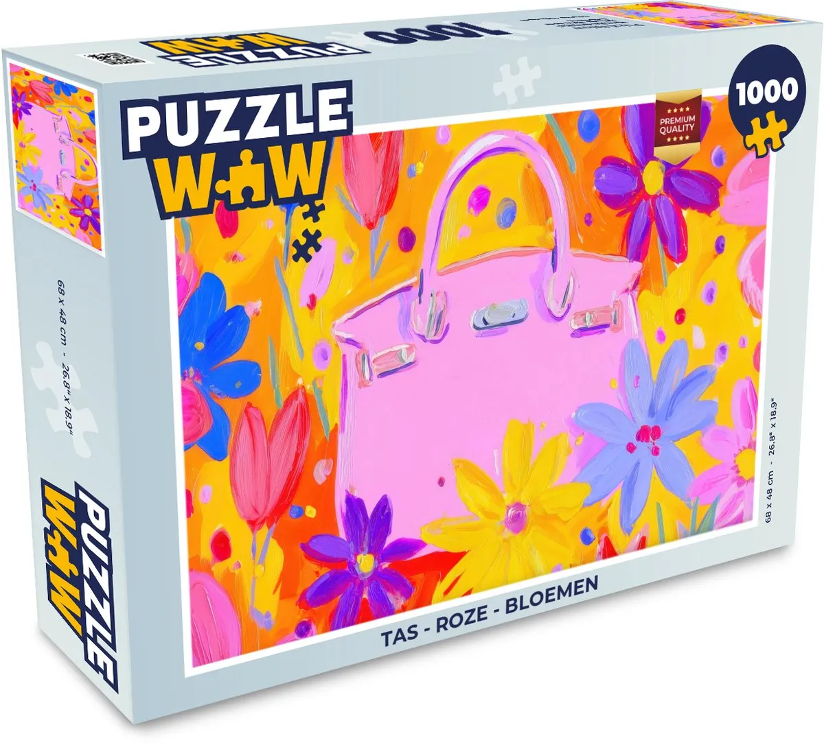 PuzzleWow Puzzel 1000 Stuks - Roze Bloementas