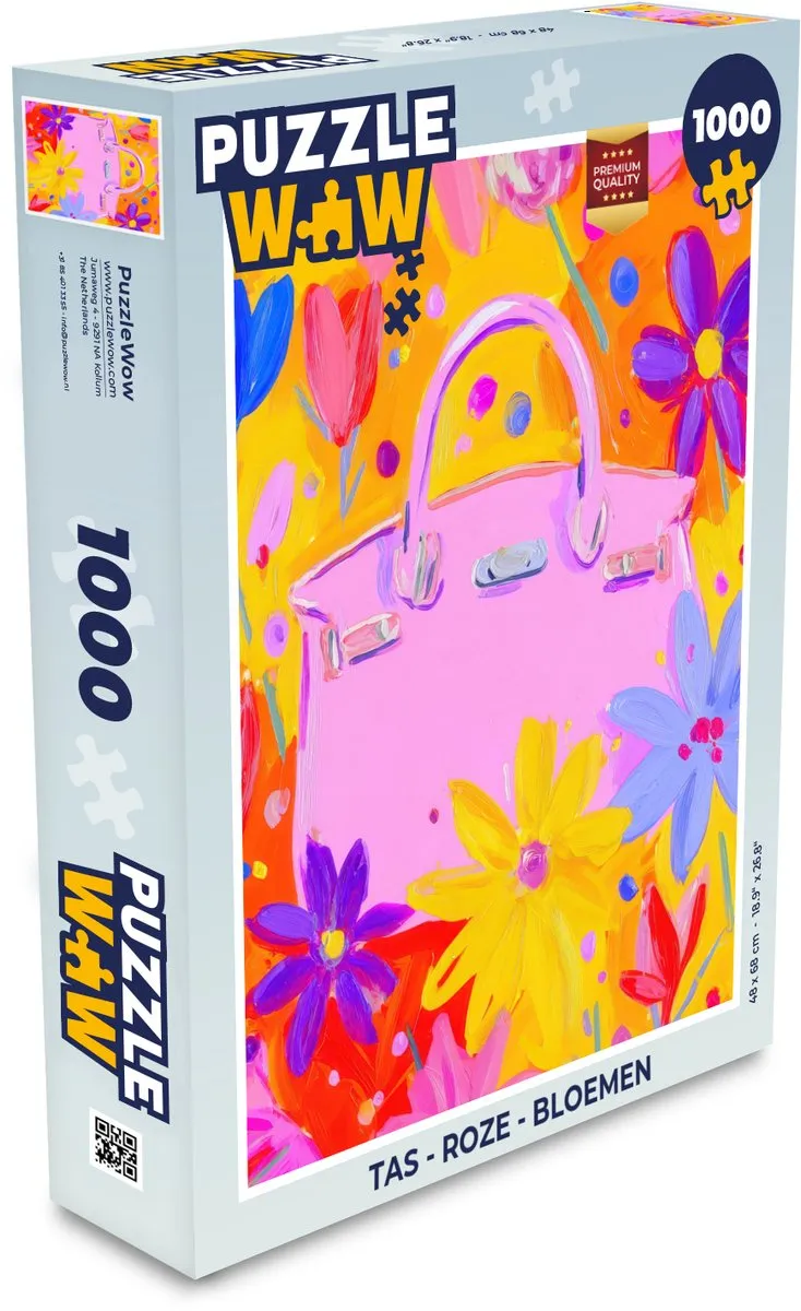 PuzzleWow Puzzel 1000 Stuks - Roze Bloementas