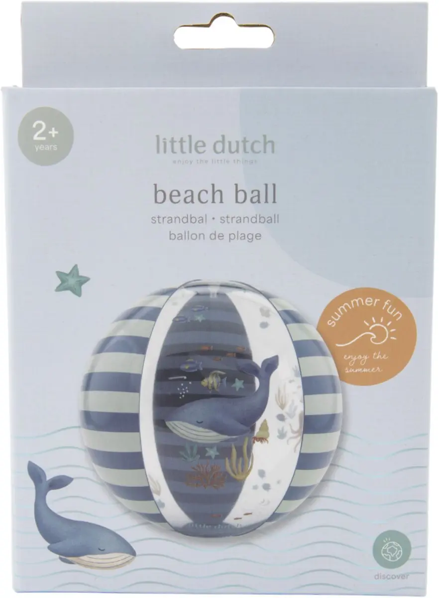 Little Dutch Ocean World Strandbal 35cm - Blauw
