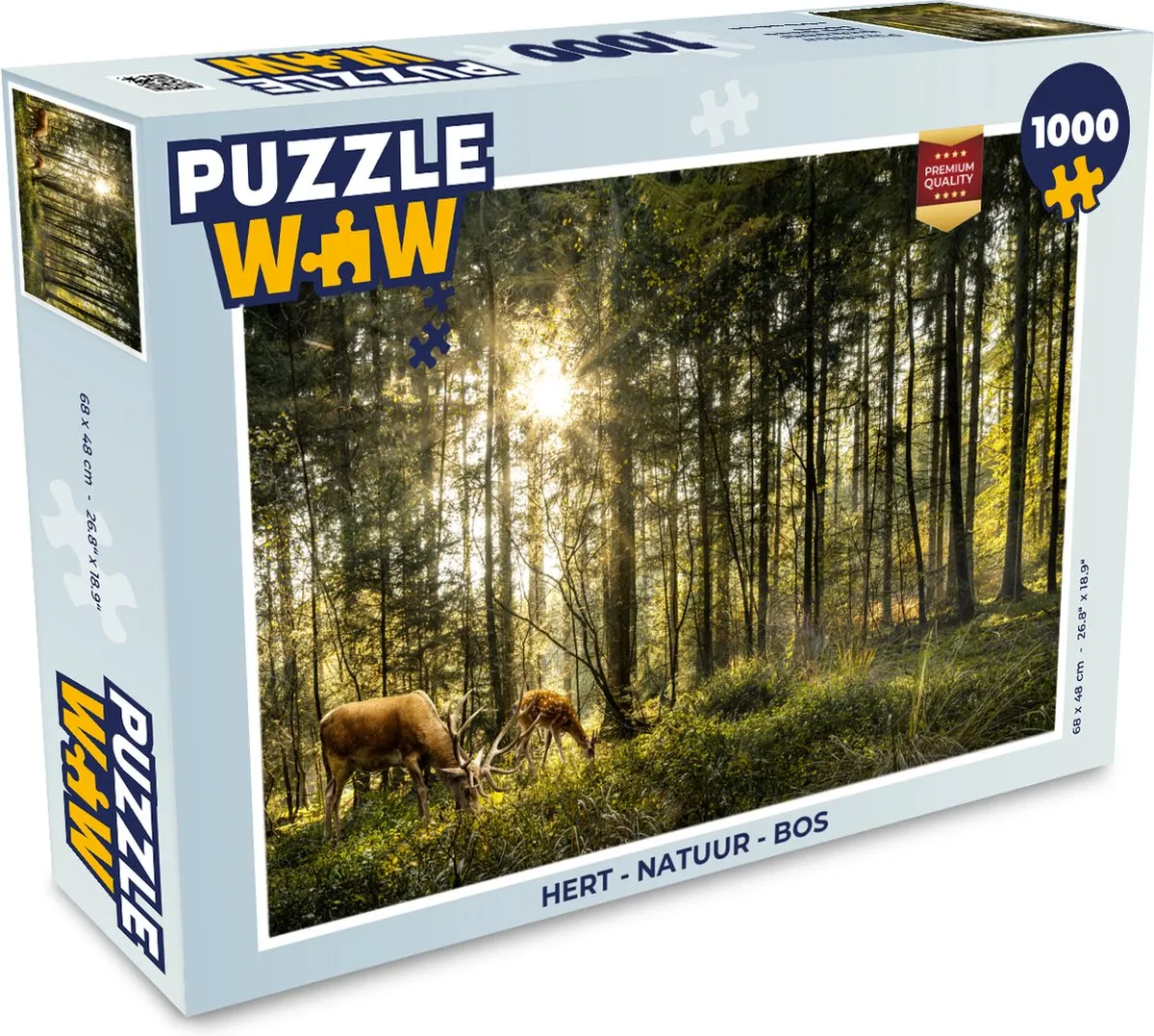 PuzzleWow Hert Natuur Bos Legpuzzel 1000 Stuks