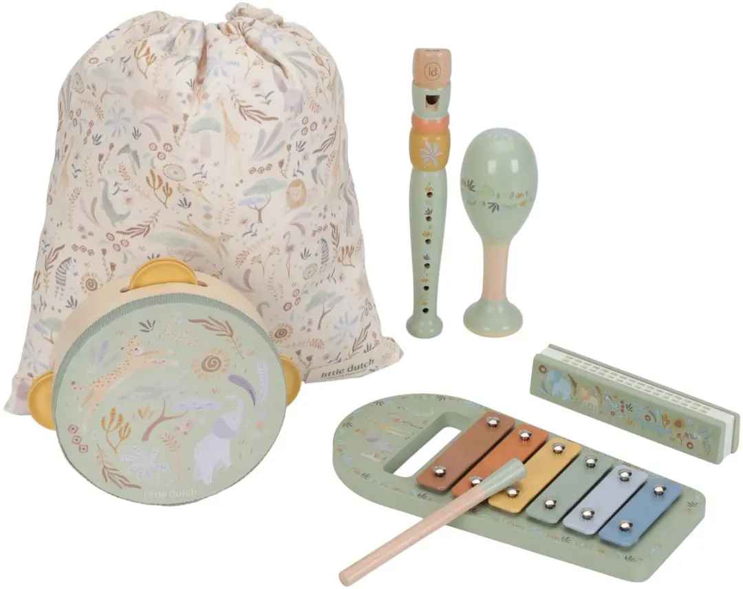 Little Dutch Safari Friends Muziekset - Groen - afbeelding 2 van 6