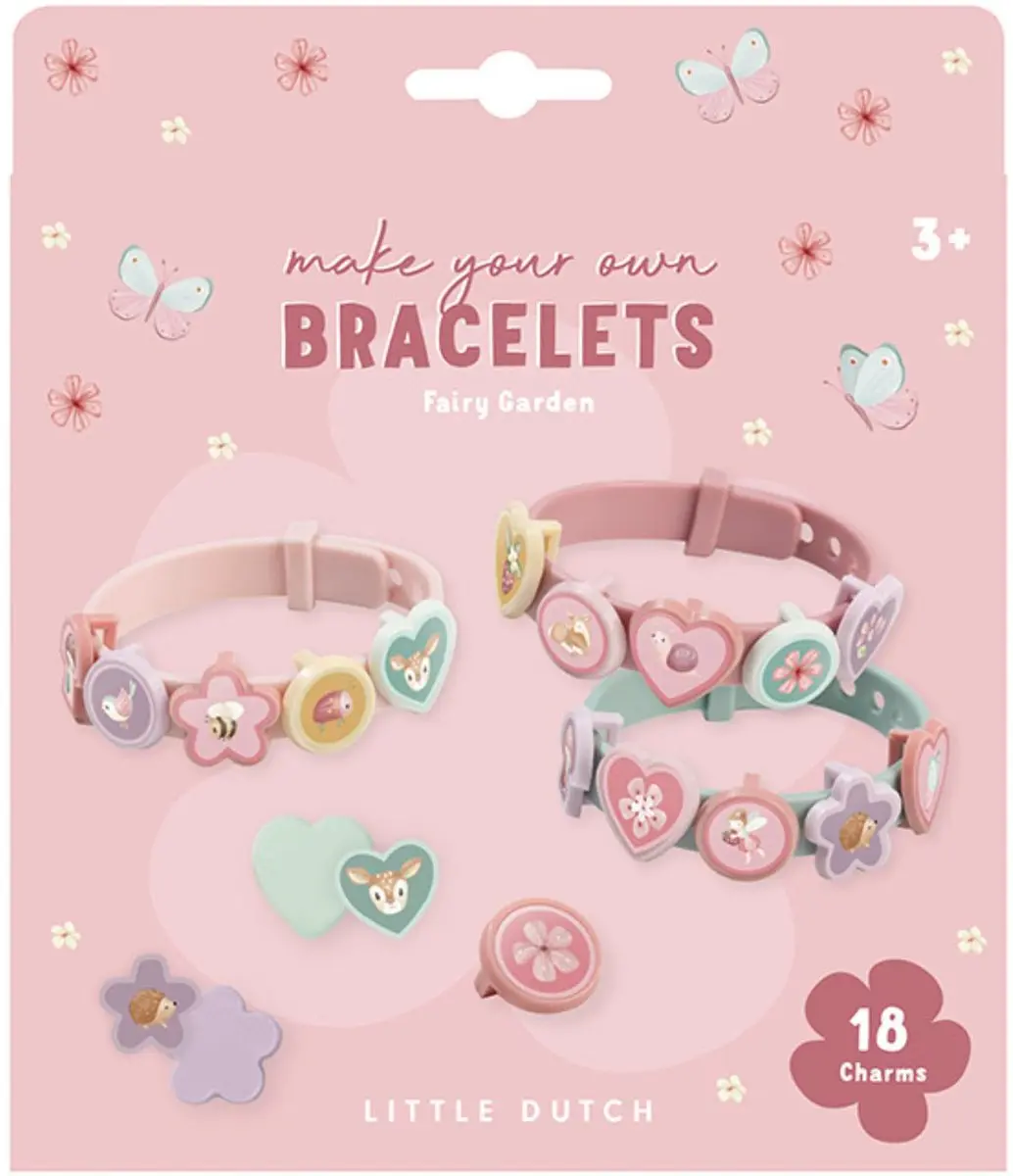 Little Dutch Fairy Garden Armbandjes Knutselset - Roze - 21 Stuks - afbeelding 2 van 5