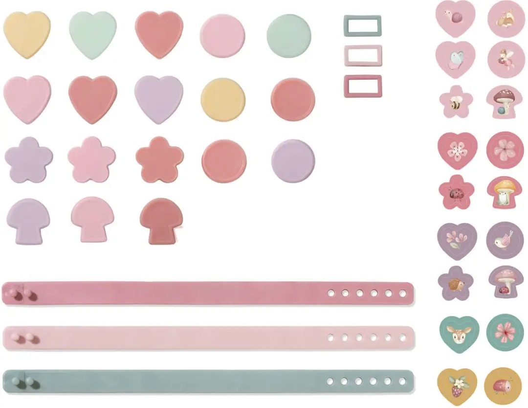Little Dutch Fairy Garden Armbandjes Knutselset - Roze - 21 Stuks - afbeelding 3 van 5