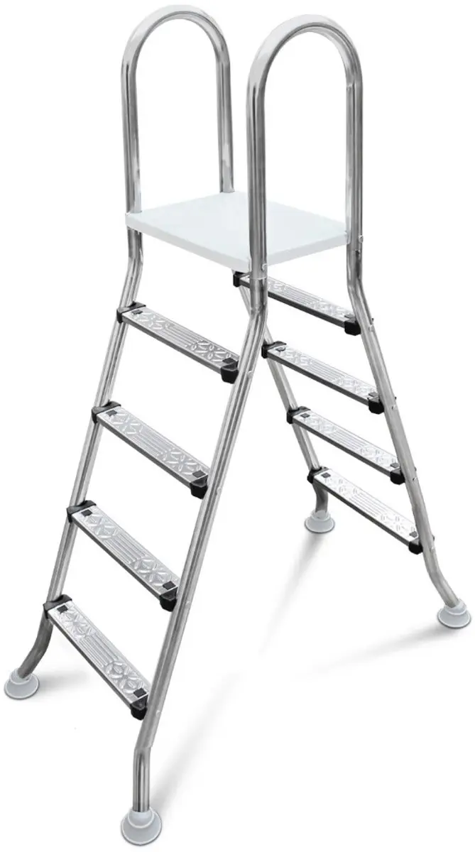 W'eau A-frame RVS zwembadtrap 2 x 4 treden