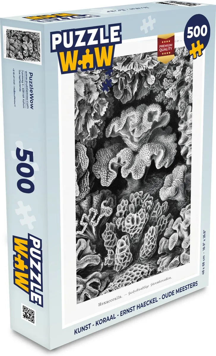 PuzzleWow Ernst Haeckel Koraal Natuur Legpuzzel 500 Stuks - Multicolor