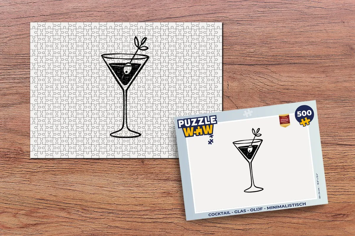 PuzzleWow Cocktail Minimalistisch Legpuzzel 500 Stuks - MPN 8721374598581