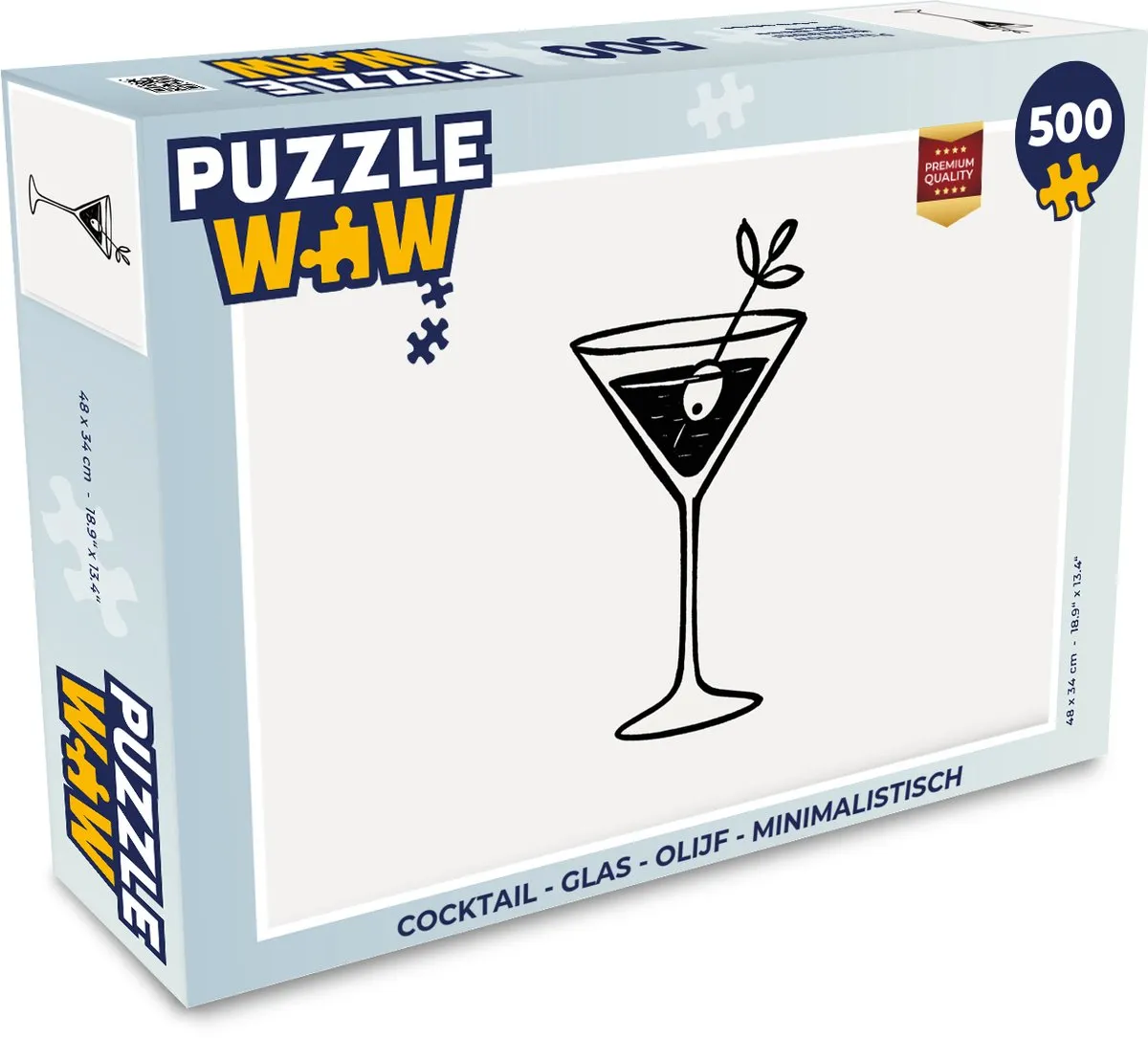 PuzzleWow Cocktail Minimalistisch Legpuzzel 500 Stuks - MPN 8721374598581