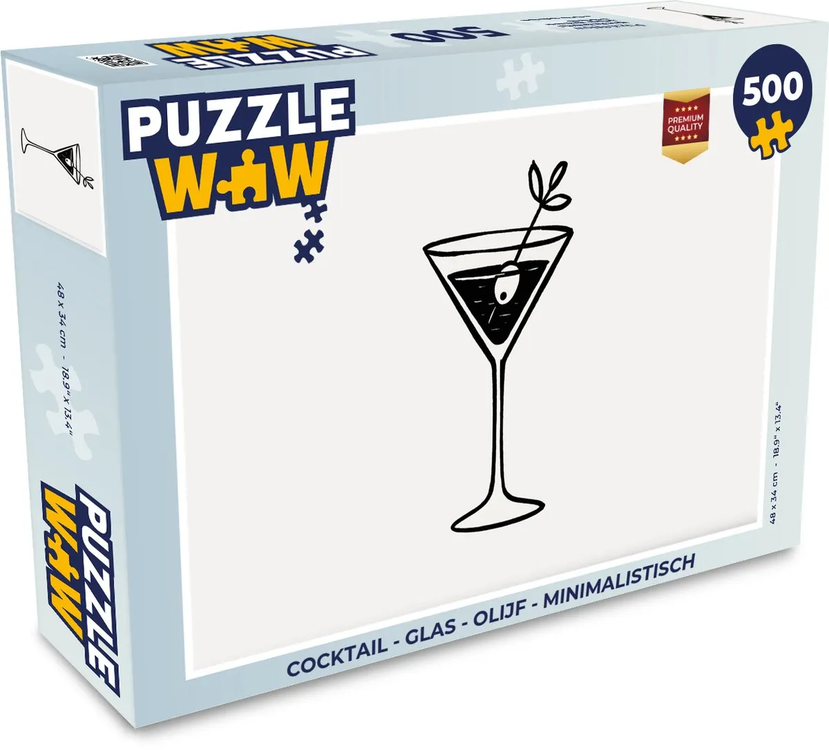 PuzzleWow Cocktail Minimalistisch Legpuzzel 500 Stuks - MPN 8721374598581