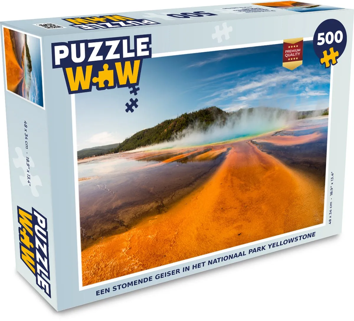 PuzzleWow Legpuzzel Een Stomende Geiser Yellowstone 500 Stuks - Multicolor