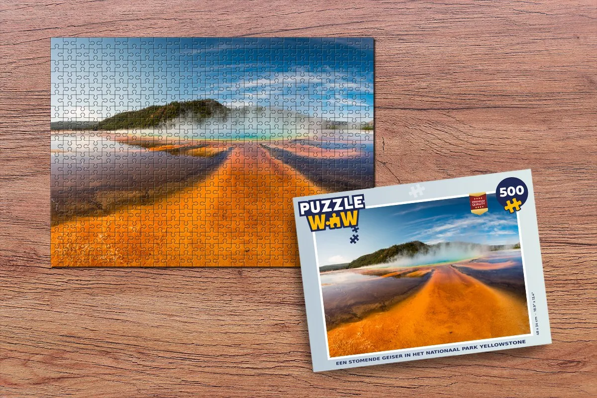 PuzzleWow Legpuzzel Een Stomende Geiser Yellowstone 500 Stuks - Multicolor
