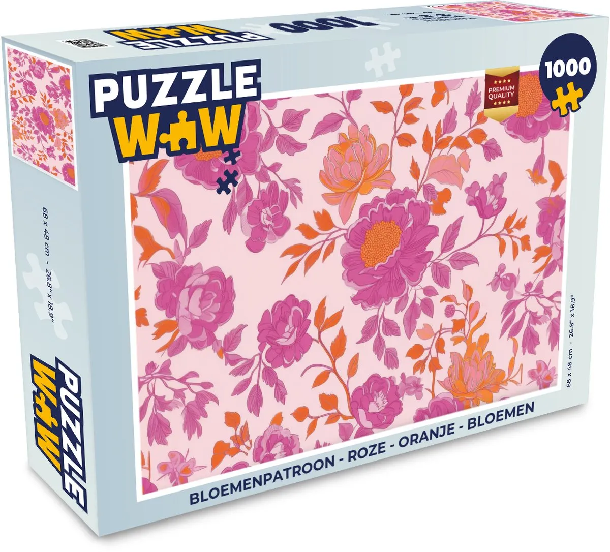 PuzzleWow Bloemenpatroon Legpuzzel 1000 Stuks