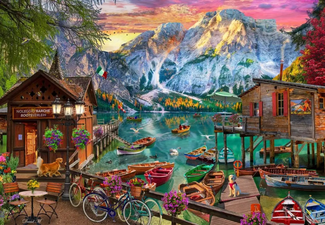 Bluebird Puzzle legpuzzel Lago di Braies Italië 1000 stukjes landschap.