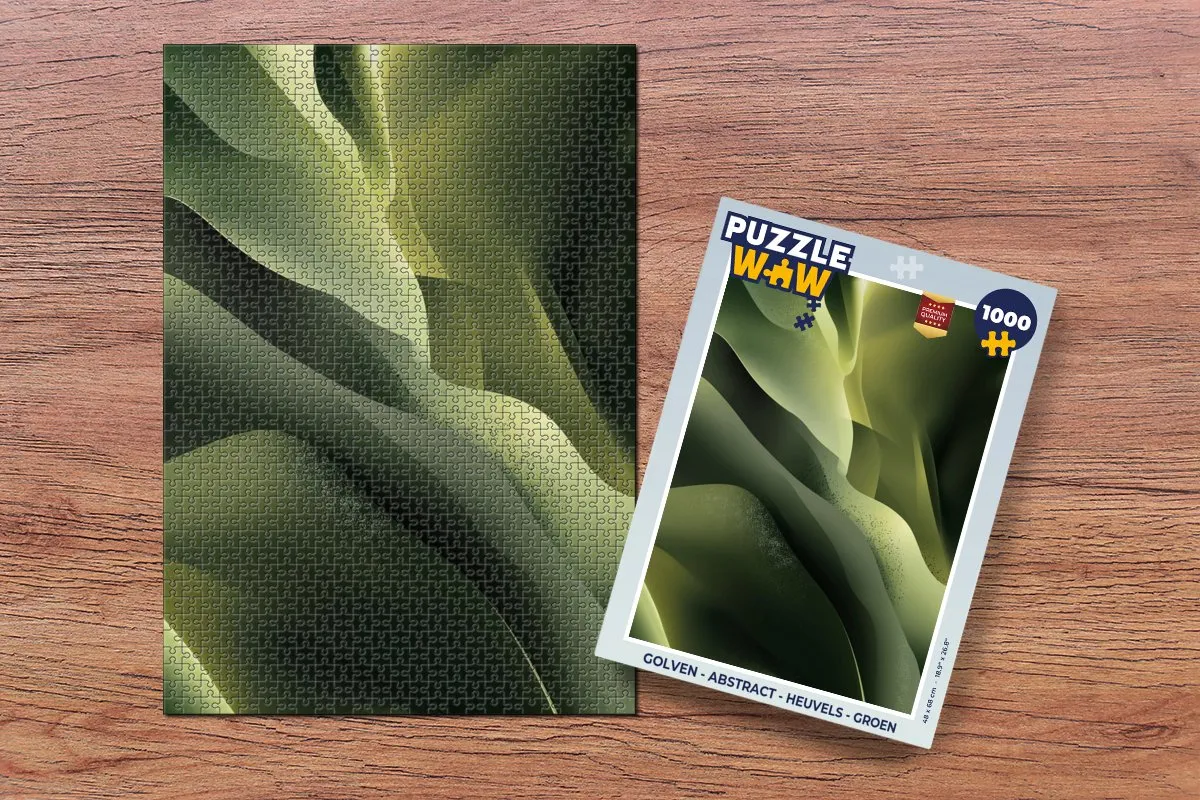 PuzzleWow Golven Abstract Legpuzzel 1000 Stuks - Groen