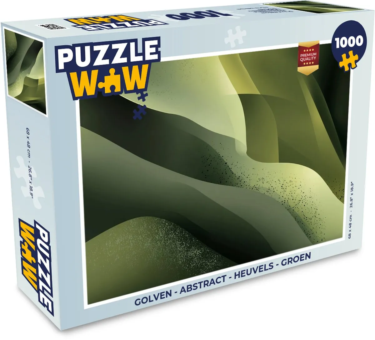 PuzzleWow Golven Abstract Legpuzzel 1000 Stuks - Groen