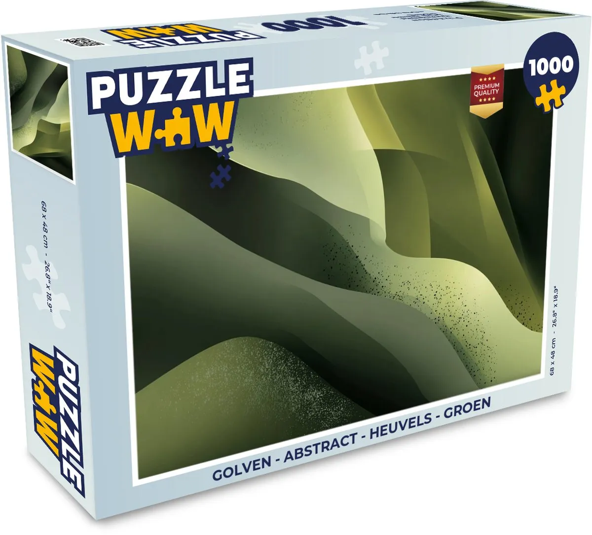 PuzzleWow Golven Abstract Legpuzzel 1000 Stuks - Groen