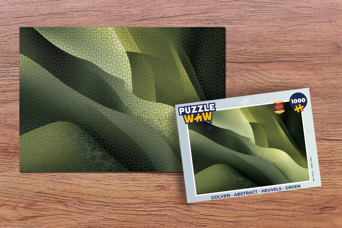 PuzzleWow Golven Abstract Legpuzzel 1000 Stuks - Groen