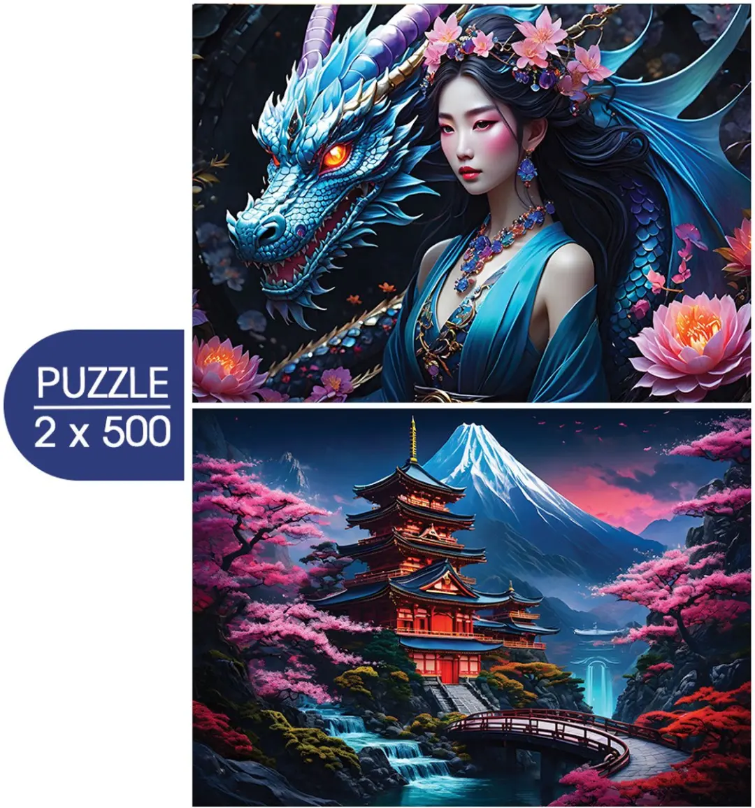 Bluebird Puzzle legpuzzel Japan Spirit Asia Collection 2x500 stukjes.