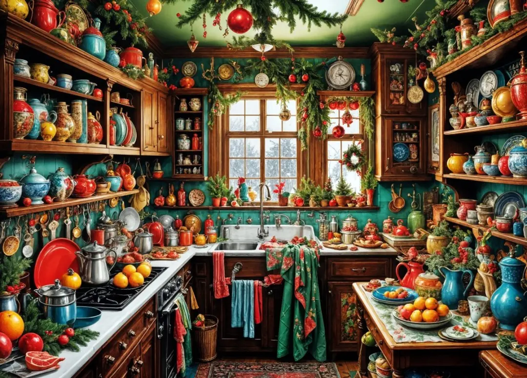 Bluebird Puzzle Country Kitchen Christmas 1500 Stuks
