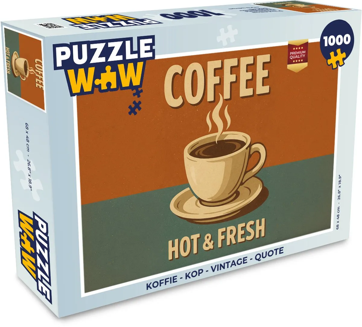 PuzzleWow Vintage Koffie Kop Legpuzzel 1000 Stuks