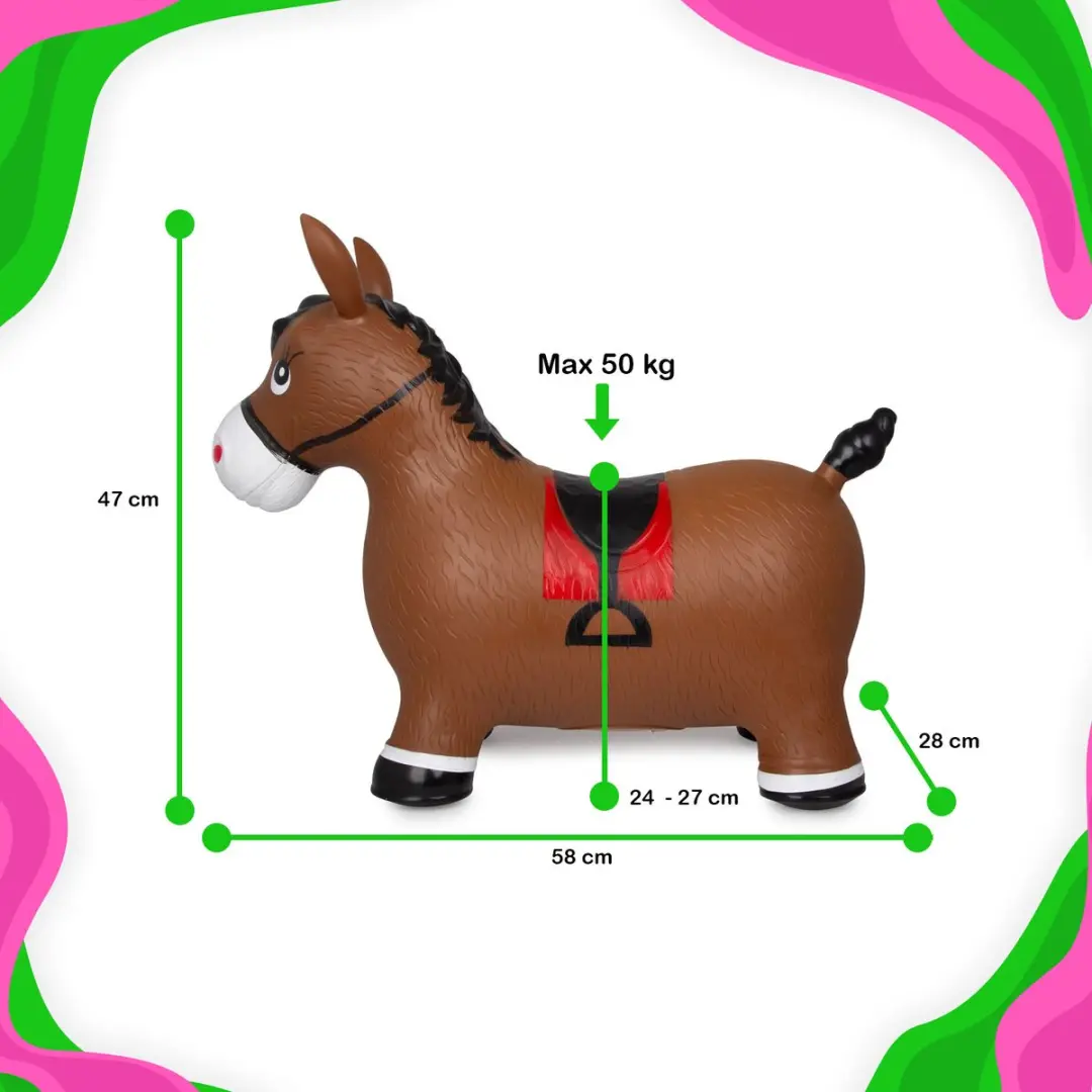 Jamara Skippybal Junior Paard - 27cm - Bruin