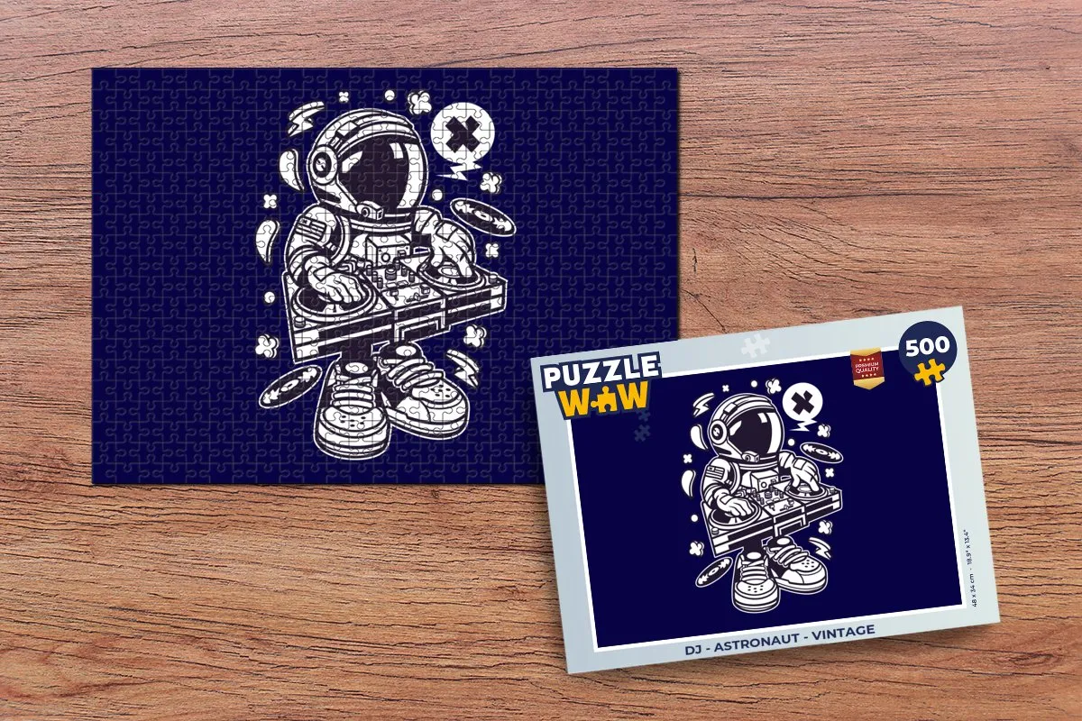 PuzzleWow DJ Astronaut Legpuzzel 500 Stuks - Multicolor