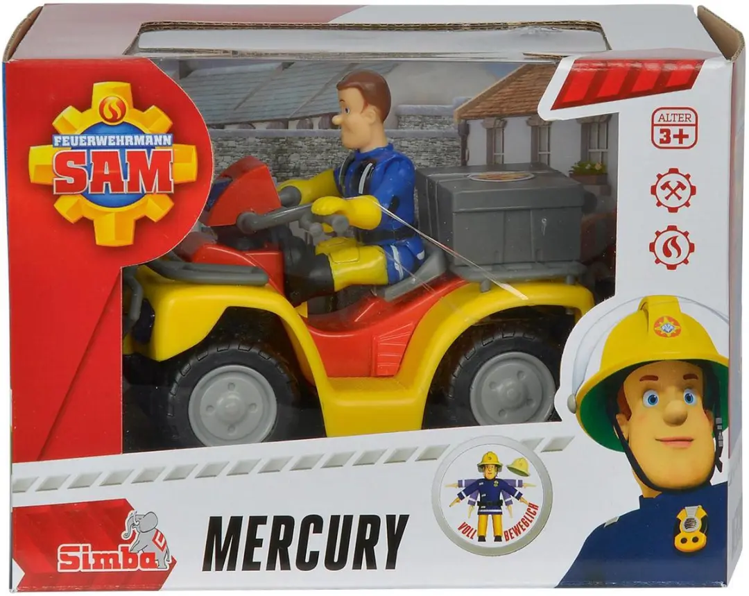 Simba Brandweerman Sam Quadbike Mercury Speelgoedvoertuig - Rood/Grijs/Zwart/Geel