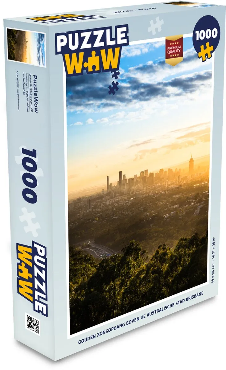 PuzzleWow Legpuzzel Gouden zonsopgang Brisbane 1000 Stuks