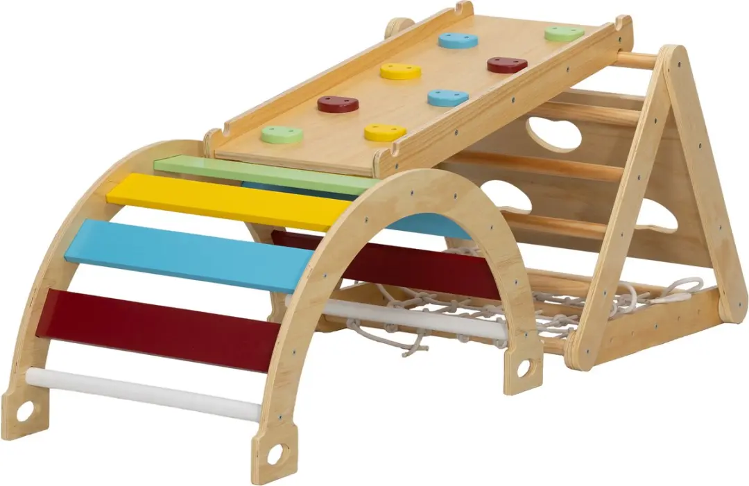 AIYAPLAY Klimrek voor kinderen Grenenhout, meerlaagse plaat 168L x 62,5B x 57H c