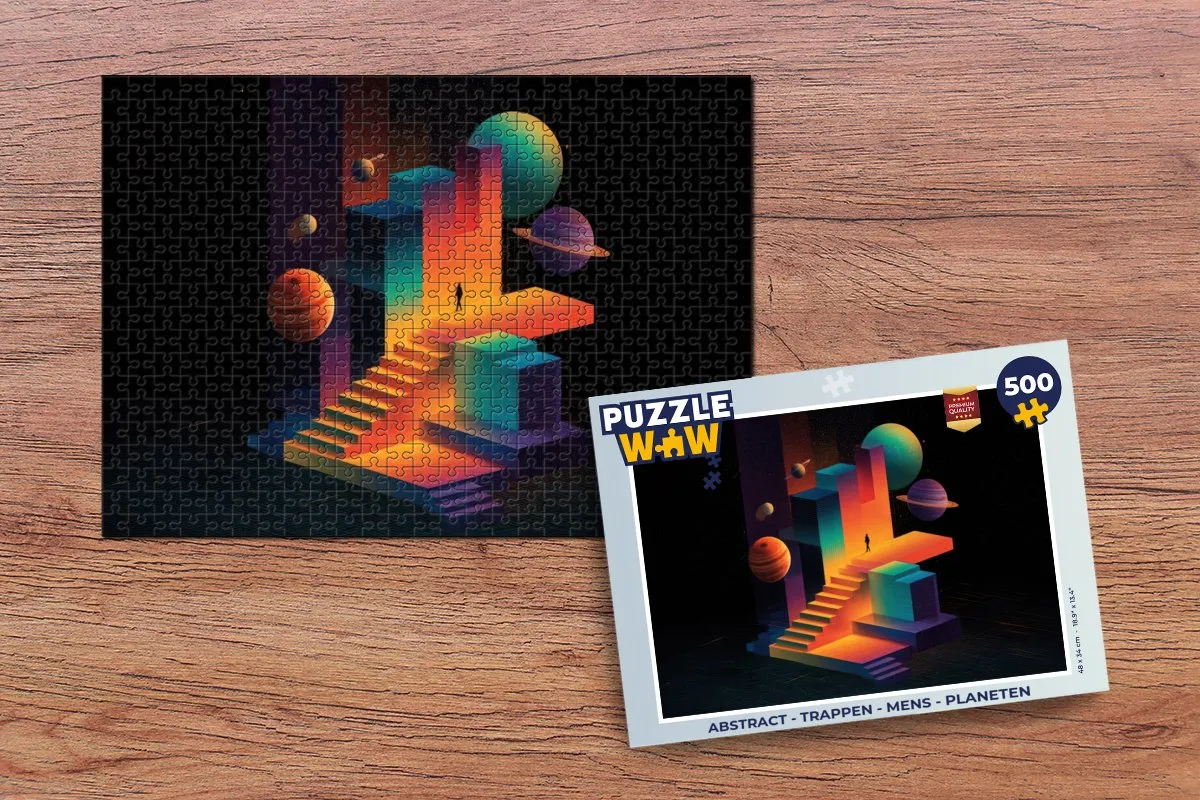 PuzzleWow Abstract Trappen Mens Planeten Legpuzzel 500 Stuks - MPN 8721406853473