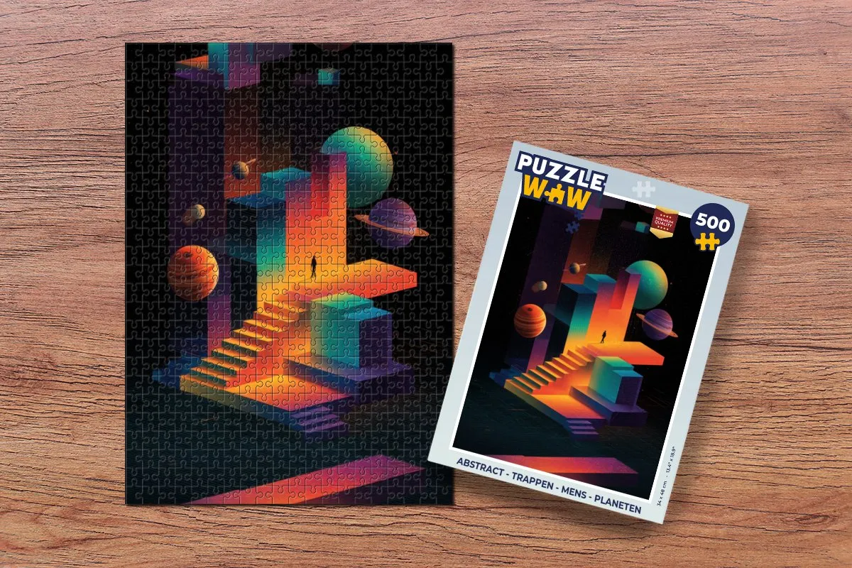 PuzzleWow Abstract Trappen Mens Planeten Legpuzzel 500 Stuks - MPN 8721406853473