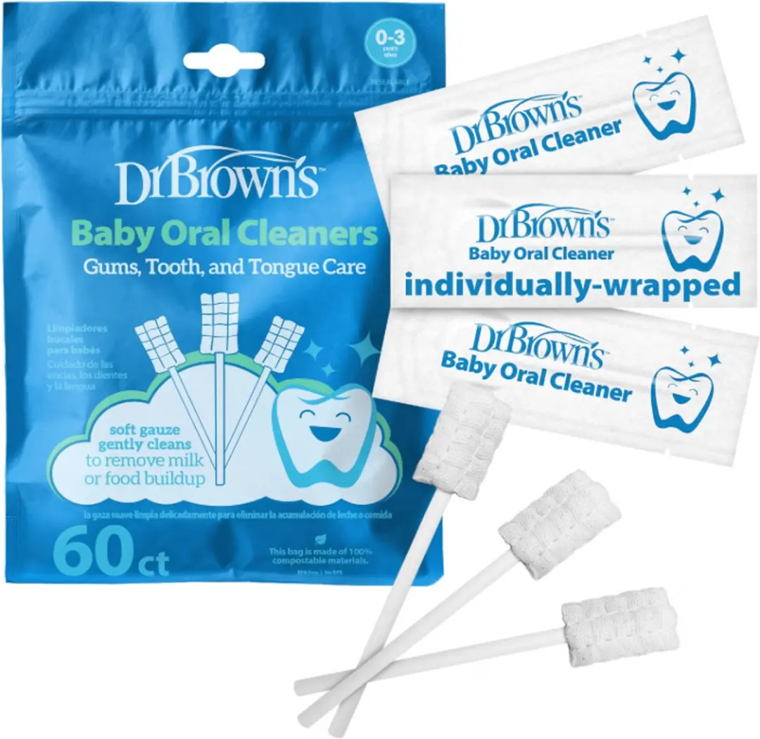 Dr. Brown's Baby Oral Cleaners 0m+ (60 Stuks)