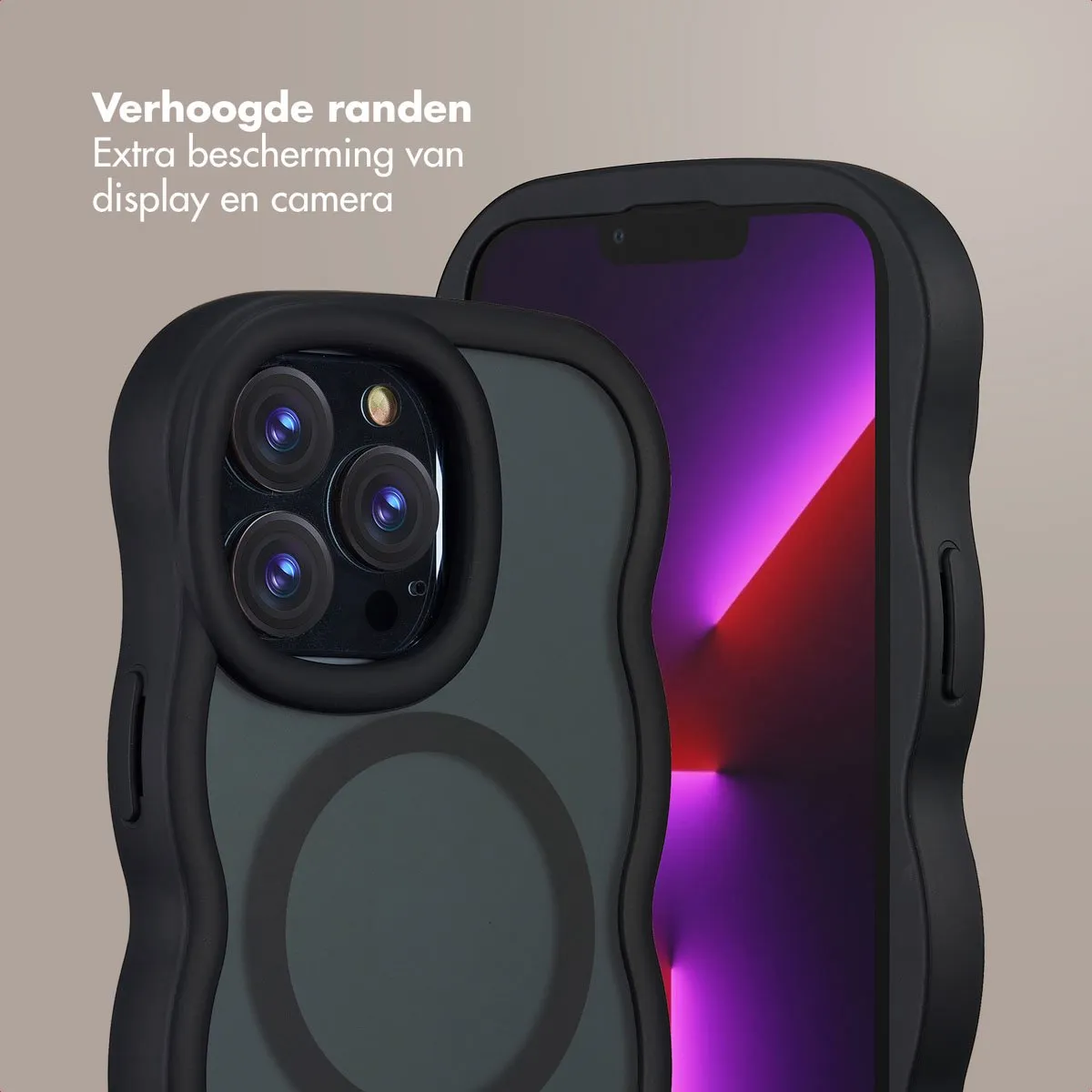 Selencia Wavy Case iPhone 13 Pro - Zwart