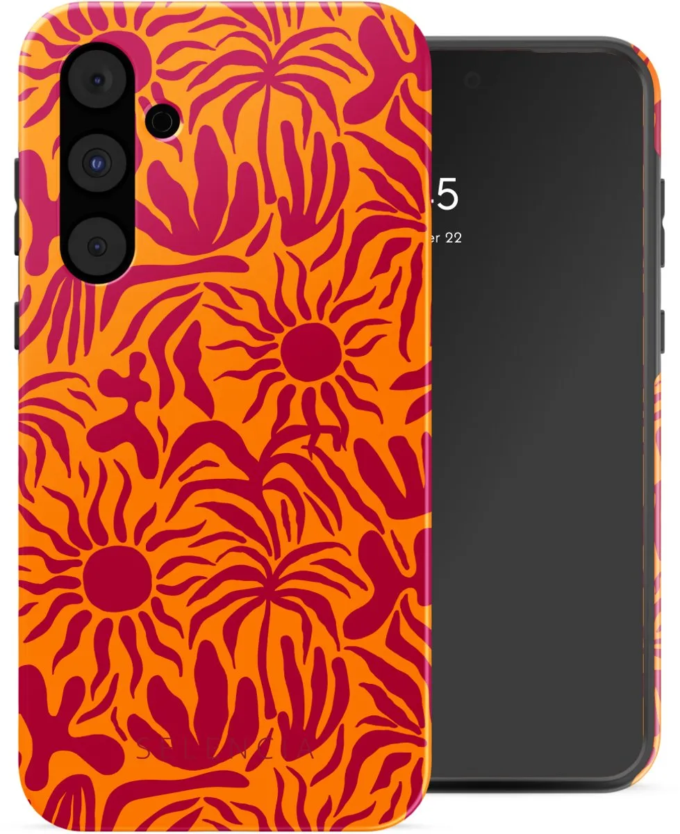Selencia Hoesje Samsung Galaxy A55 Tropical Vibes Apricot