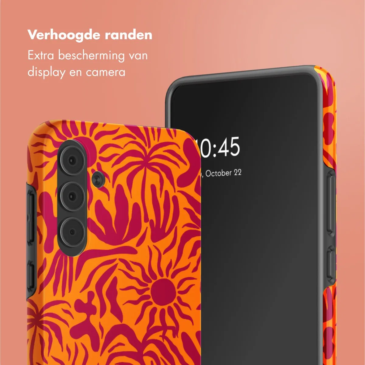 Selencia Hoesje Samsung Galaxy A55 Tropical Vibes Apricot