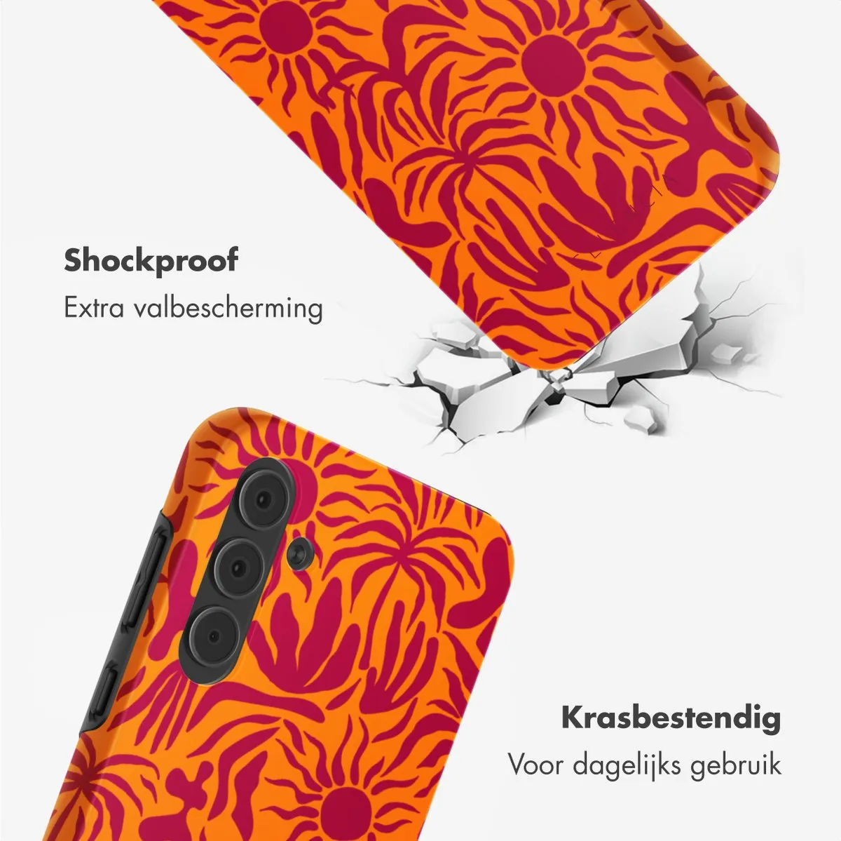 Selencia Hoesje Samsung Galaxy A55 Tropical Vibes Apricot