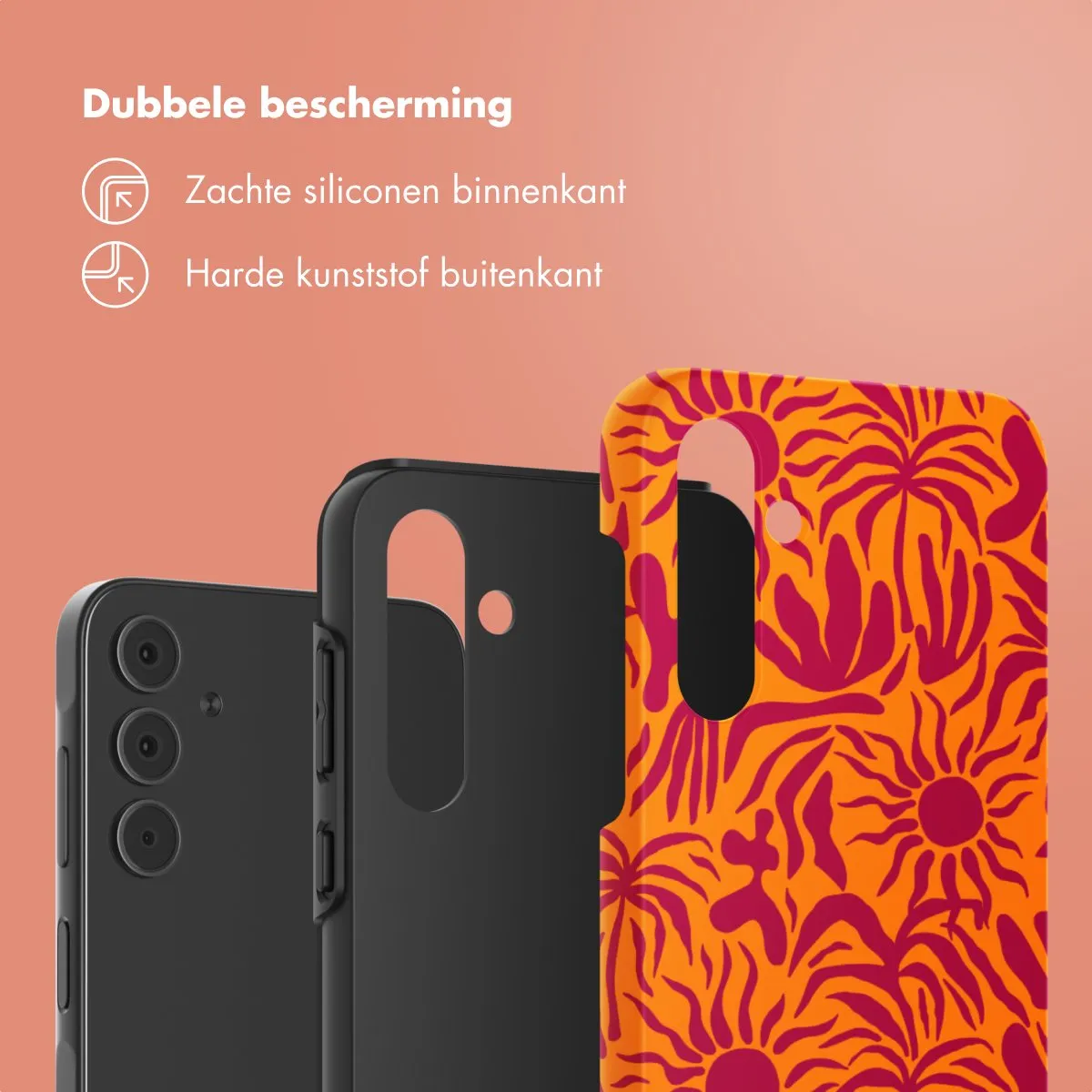 Selencia Hoesje Samsung Galaxy A55 Tropical Vibes Apricot