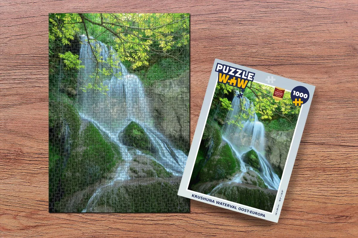 PuzzleWow Krushuna Waterval Oost-Europa Legpuzzel 1000 Stuks - Multicolor