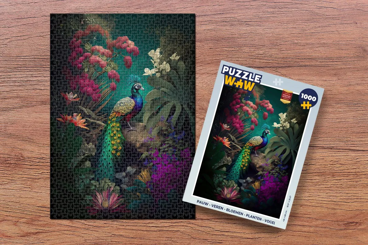 PuzzleWow Legpuzzel 1000 Stuks - Bloemen & Vogels - Multicolor
