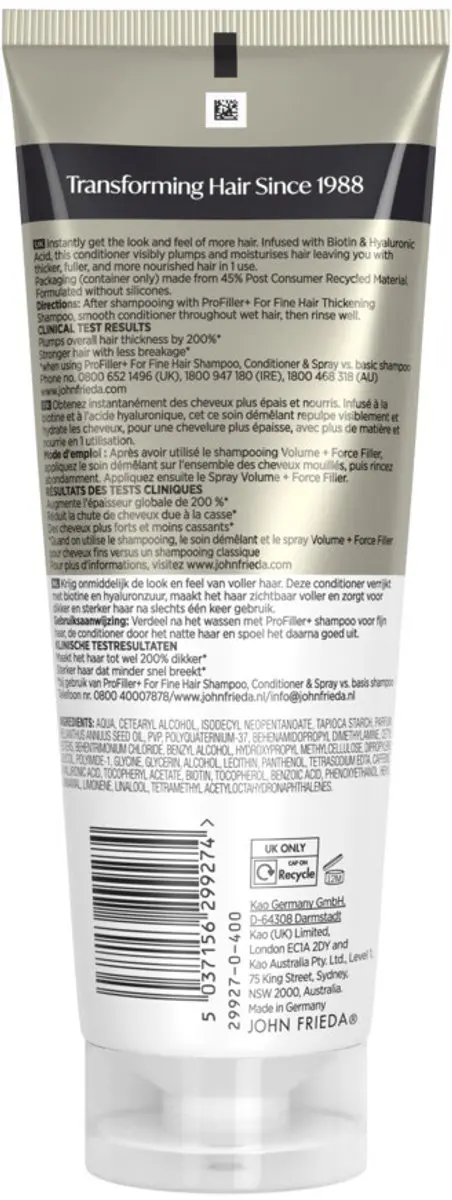 John Frieda PROfiller+ Conditioner 250ml