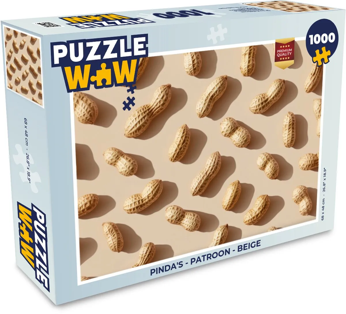 PuzzleWow Puzzel Pinda's Legpuzzel 1000 Stuks - Beige