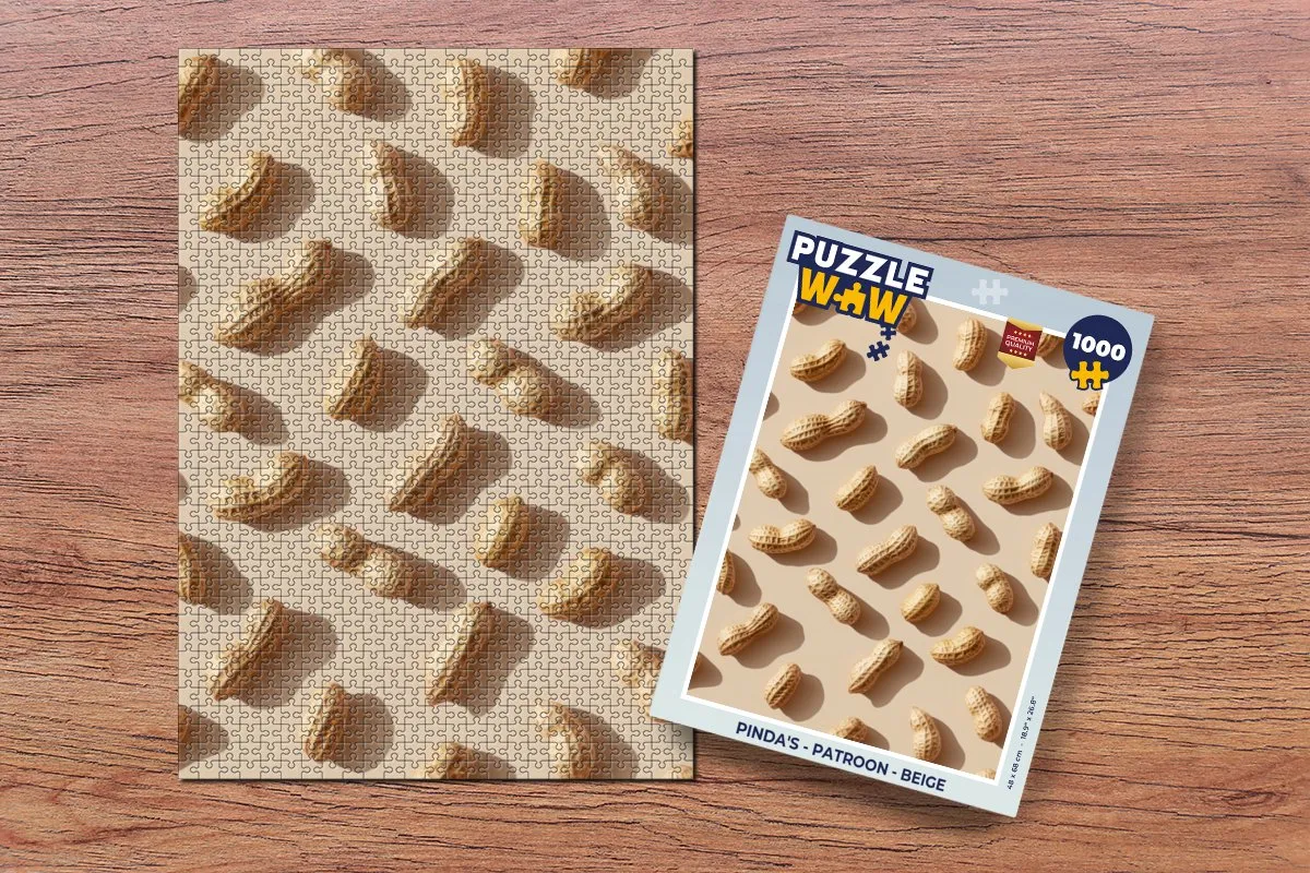 PuzzleWow Puzzel Pinda's Legpuzzel 1000 Stuks - Beige