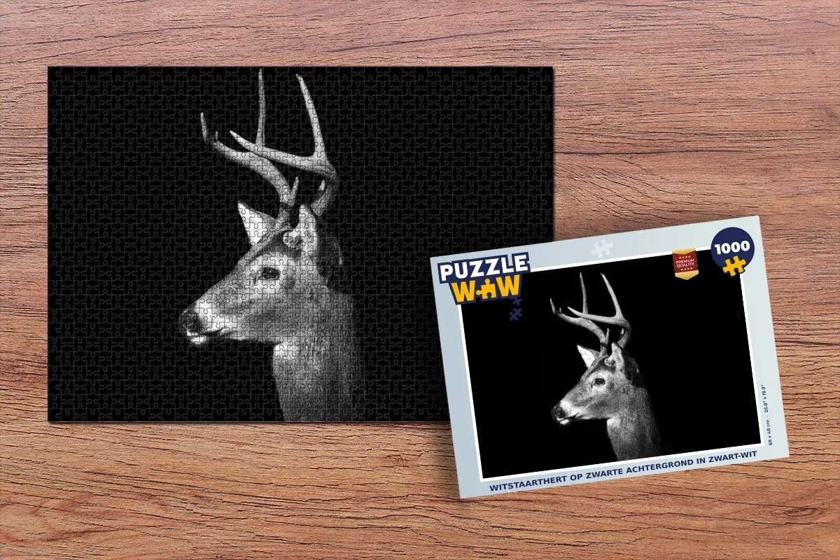 PuzzleWow Witstaarthert Legpuzzel 1000 Stuks - Multicolor