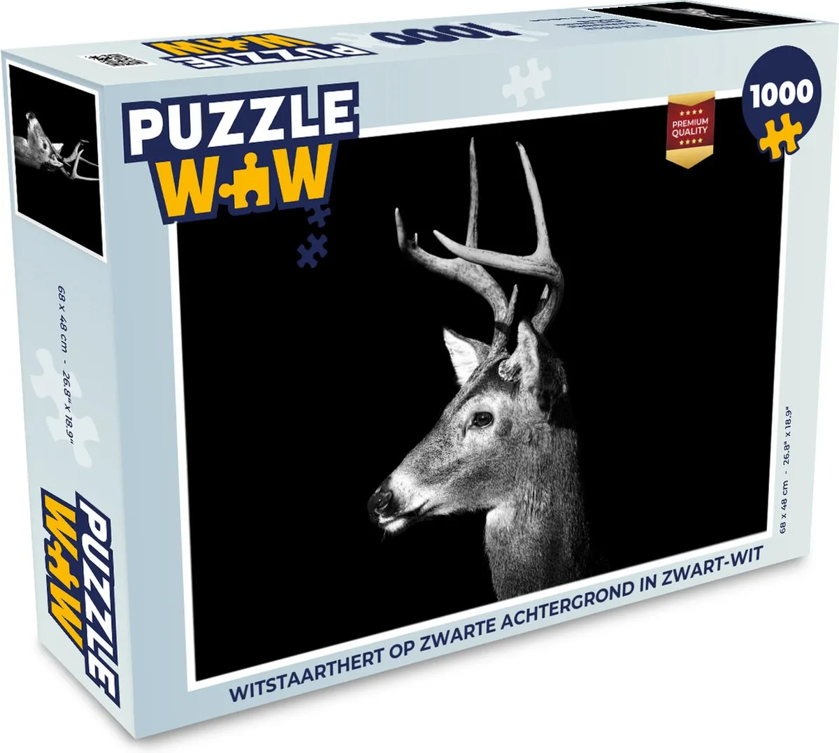 PuzzleWow Witstaarthert Legpuzzel 1000 Stuks