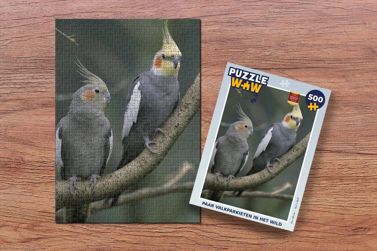 PuzzleWow Valkparkieten in het Wild Legpuzzel 500 Stuks