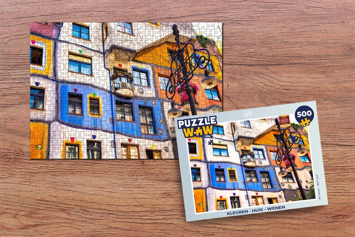 PuzzleWow Huis Wenen Legpuzzel 500 Stuks - Multicolor