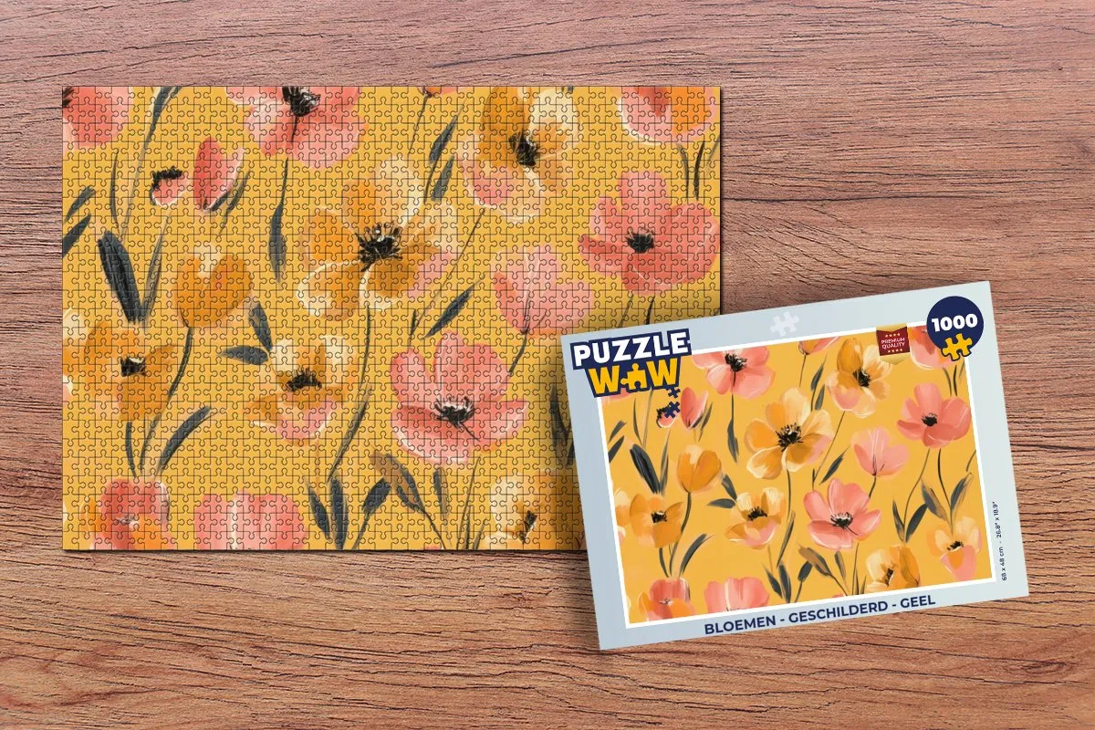 PuzzleWow Bloemen Legpuzzel 1000 Stuks - Geel
